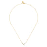 14K Yellow Gold Spike Graduating Diamond Chevron Bar Necklace - 0.35 ct