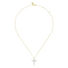 14K Yellow Gold Spike Graduating Diamond Cross Necklace - 0.35 ct