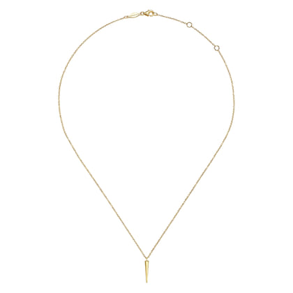 14K Yellow Gold Spike Pendant Necklace