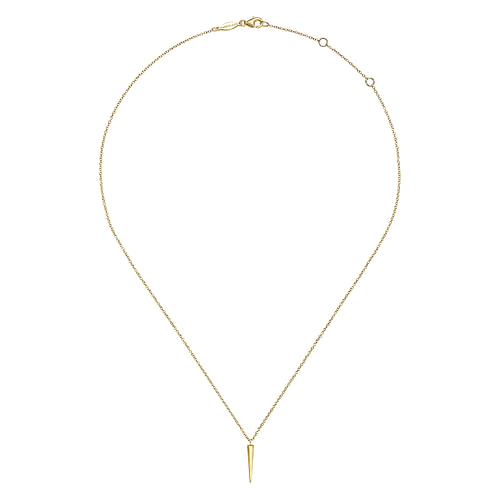14K Yellow Gold Spike Pendant Necklace - Shot 2
