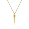 14K Yellow Gold Spike Pendant Necklace