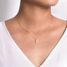 14K Yellow Gold Spike Pendant Necklace