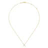 14K Yellow Gold Split Chain Diamond X Necklace - 0.13 ct
