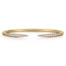 14K Yellow Gold Split Diamond Spike Bangle Bracelet