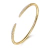 14K Yellow Gold Split Diamond Spike Bangle Bracelet