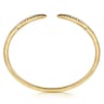 14K Yellow Gold Split Diamond Spike Bangle Bracelet