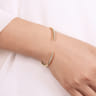 14K Yellow Gold Split Diamond Spike Bangle Bracelet