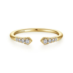 14K Yellow Gold Split Diamond Stackable Ring
