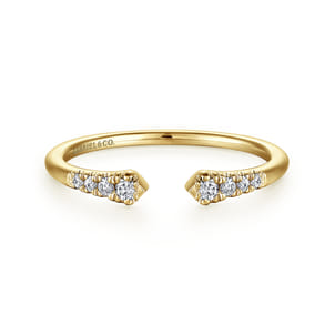 14K Yellow Gold Split Diamond Stackable Ring