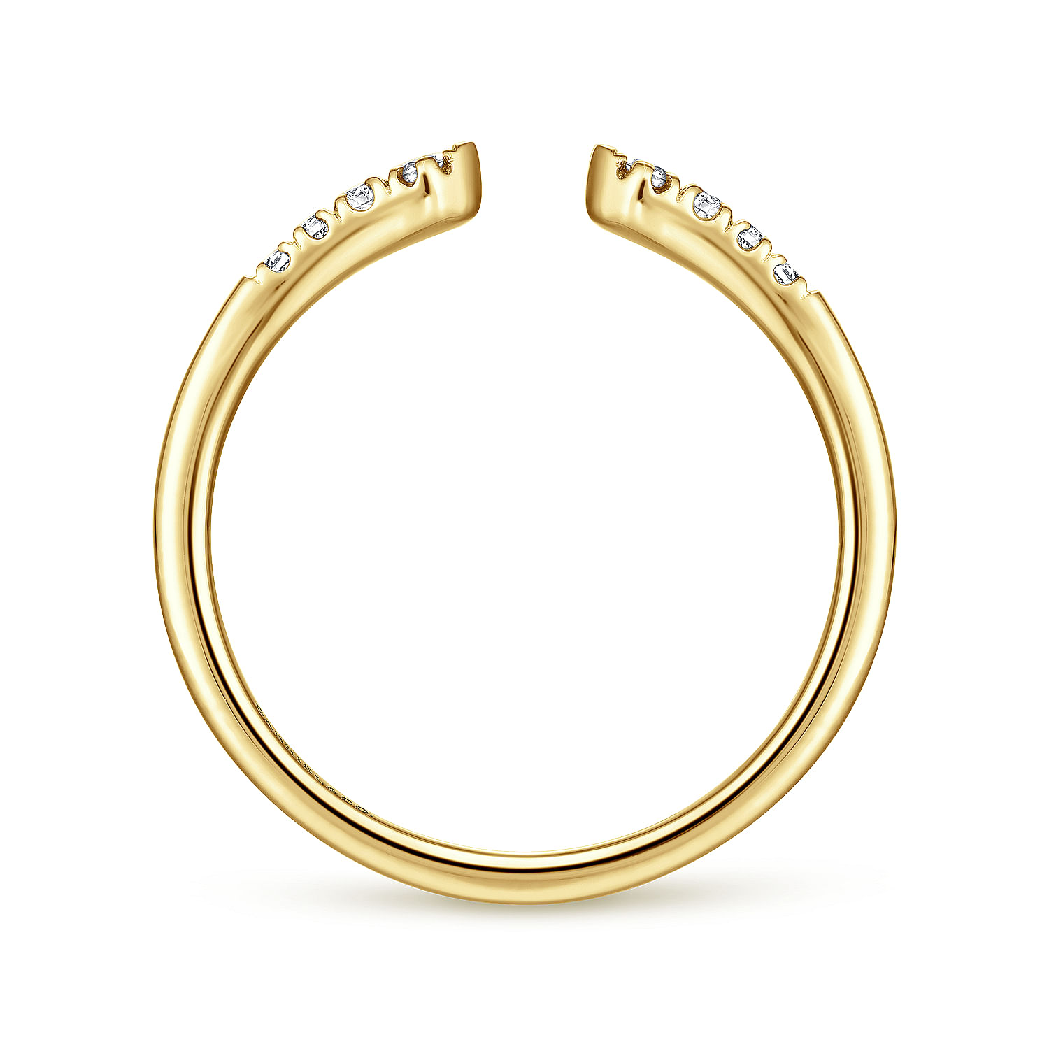 14K Yellow Gold Split Diamond Stackable Ring