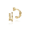14K Yellow Gold Split J Shape Stud Earrings