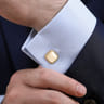 14K Yellow Gold Square Cufflinks with Twisted Rope Trim