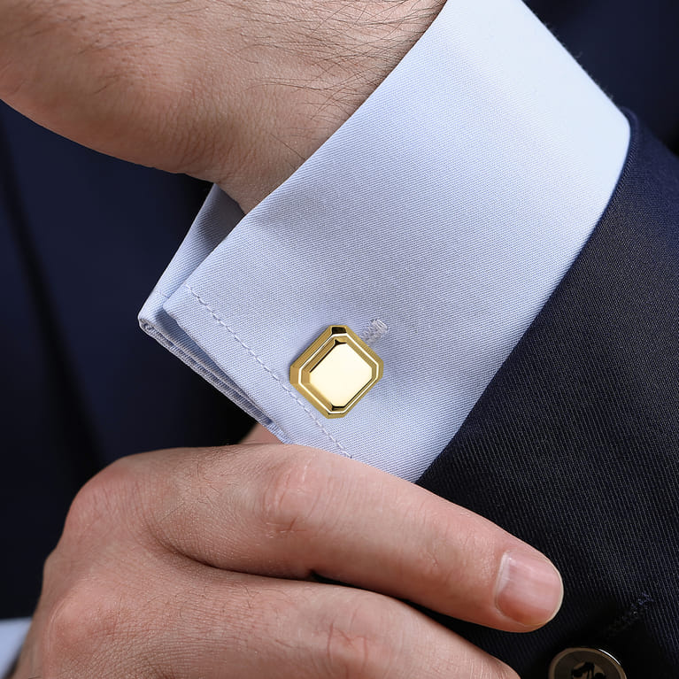 14K Yellow Gold Square Cufflinks - Shot 2