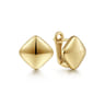 14K Yellow Gold Square Huggie Earrings