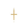 14K Yellow Gold Square Station Mini Cross Pendant
