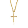 14K Yellow Gold Square Station Mini Cross Pendant