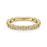 14K Yellow Gold Stackable Diamond Ring with Bead Spacers - 0.23 ct