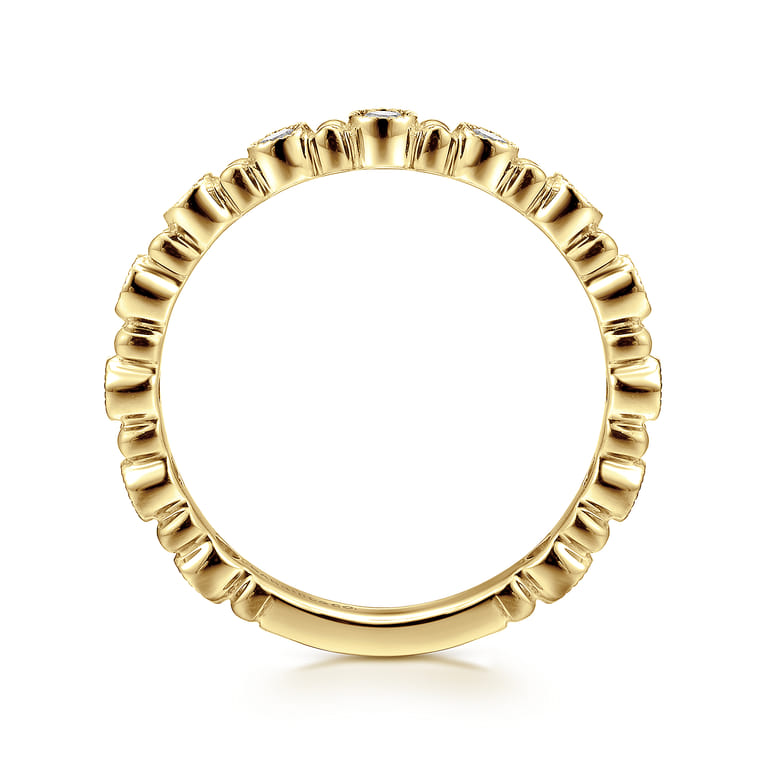 14K Yellow Gold Stackable Diamond Ring with Bead Spacers - 0.23 ct - Shot 2