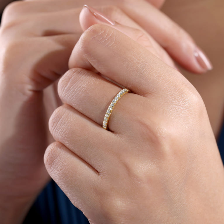 14K Yellow Gold Stackable Diamond Ring - 0.4 ct - Shot 5