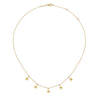 14K Yellow Gold Star Drop Station Necklace