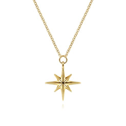 14K Yellow Gold Star Pendant Necklace