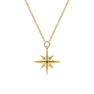14K Yellow Gold Star Pendant Necklace