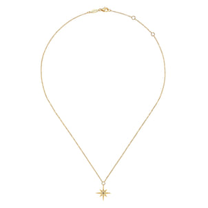 14K Yellow Gold Star Pendant Necklace