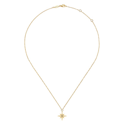14K Yellow Gold Star Pendant Necklace