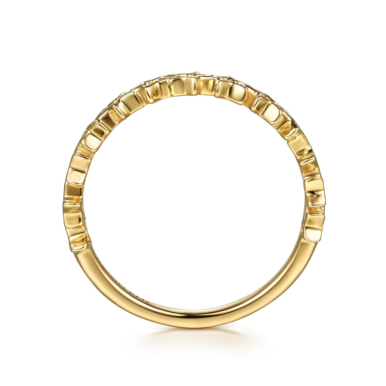 14K Yellow Gold Star Shape Stackable Ring - Shot 2