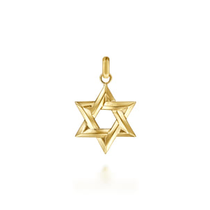 14K Yellow Gold Star of David Pendant