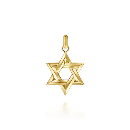 14K Yellow Gold Star of David Pendant