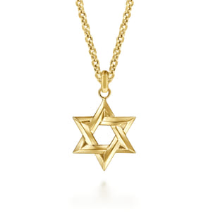 14K Yellow Gold Star of David Pendant