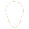 14K Yellow Gold Station Droplet Necklace - 0.1 ct