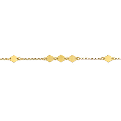 14K Yellow Gold Stations Bracelet