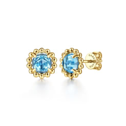 14K Yellow Gold Stud Earrings