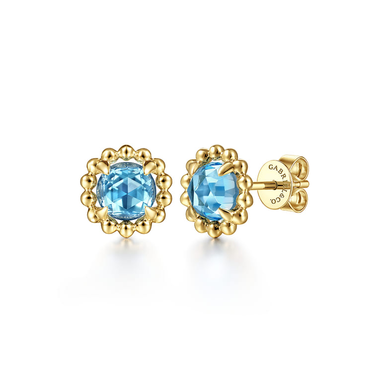 14K Yellow Gold Stud Earrings - Shot 1