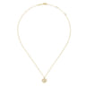 14K Yellow Gold Swirling Heart Pendant Necklace