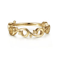 14K Yellow Gold Swirling Stackable Ring