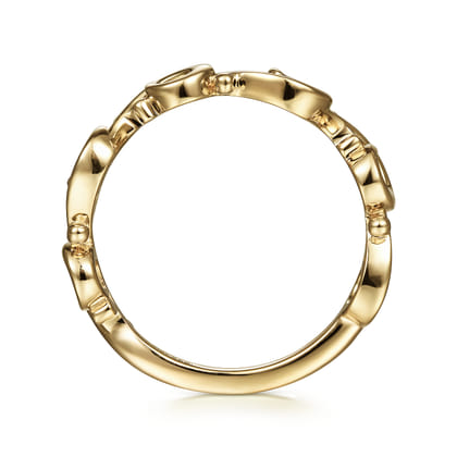 14K Yellow Gold Swirling Stackable Ring