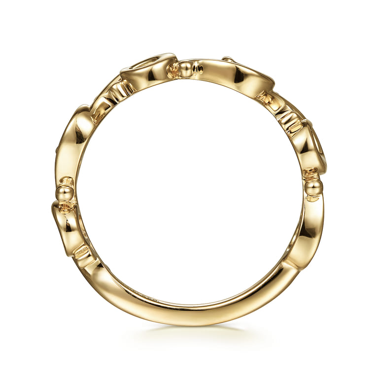 14K Yellow Gold Swirling Stackable Ring - Shot 2