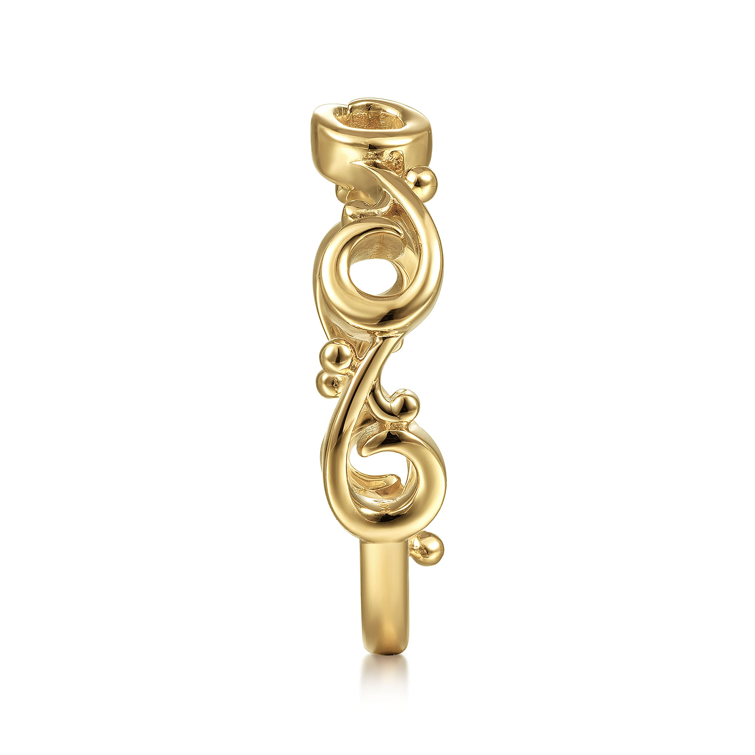 14K Yellow Gold Swirling Stackable Ring - Shot 4