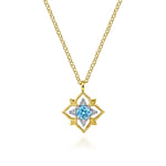 14K-Yellow-Gold-Swiss-Blue-Topaz-and-Diamond-Floral--Pendant-Necklace1