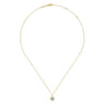 14K Yellow Gold Swiss Blue Topaz and Diamond Floral Pendant Necklace - 0.06 ct