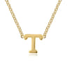 14K Yellow Gold T Initial Necklace