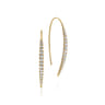 14K Yellow Gold Tapered Diamond Fish Wire Drop Earrings - 0.45 ct