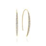 14K Yellow Gold Tapered Diamond Fish Wire Drop Earrings - 0.6 ct