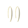 14K Yellow Gold Tapered Diamond Fish Wire Drop Earrings - 0.6 ct