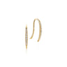 14K Yellow Gold Tapered Diamond Fish Wire Earrings - 0.1 ct