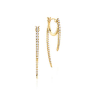 14K Yellow Gold Tapered Diamond Threader Drop Earrings