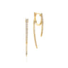 14K Yellow Gold Tapered Diamond Threader Drop Earrings - 0.5 ct